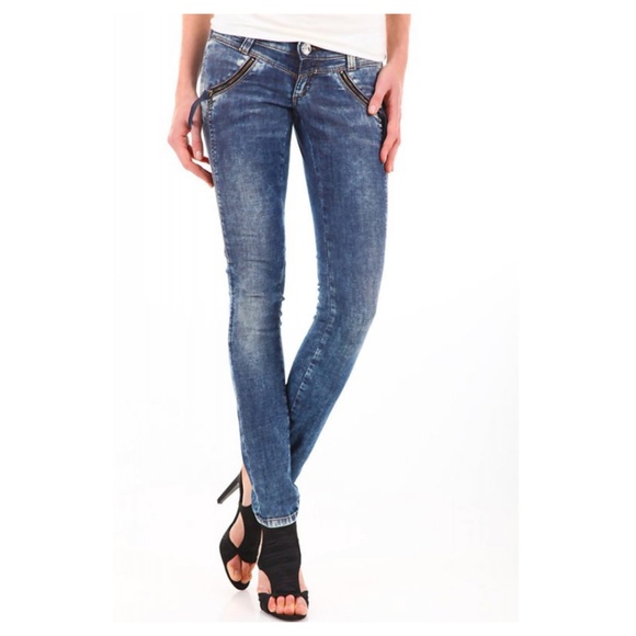 Y2K Miss Sixty Skinny Jeans Low Waist Zip Shot Stretch Tapered Leg Jeans - 29 - Picture 3 of 17